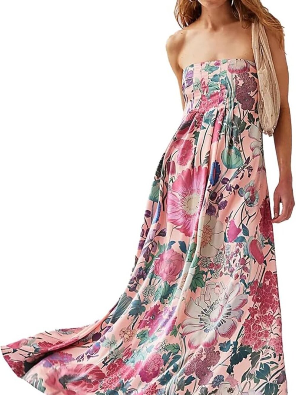 Women Boho Floral Maxi Dress (Sz S)